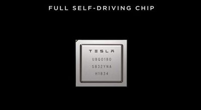 Tesla Robotaxi с чипом Tesla для полностью автономного вождения автомобиля