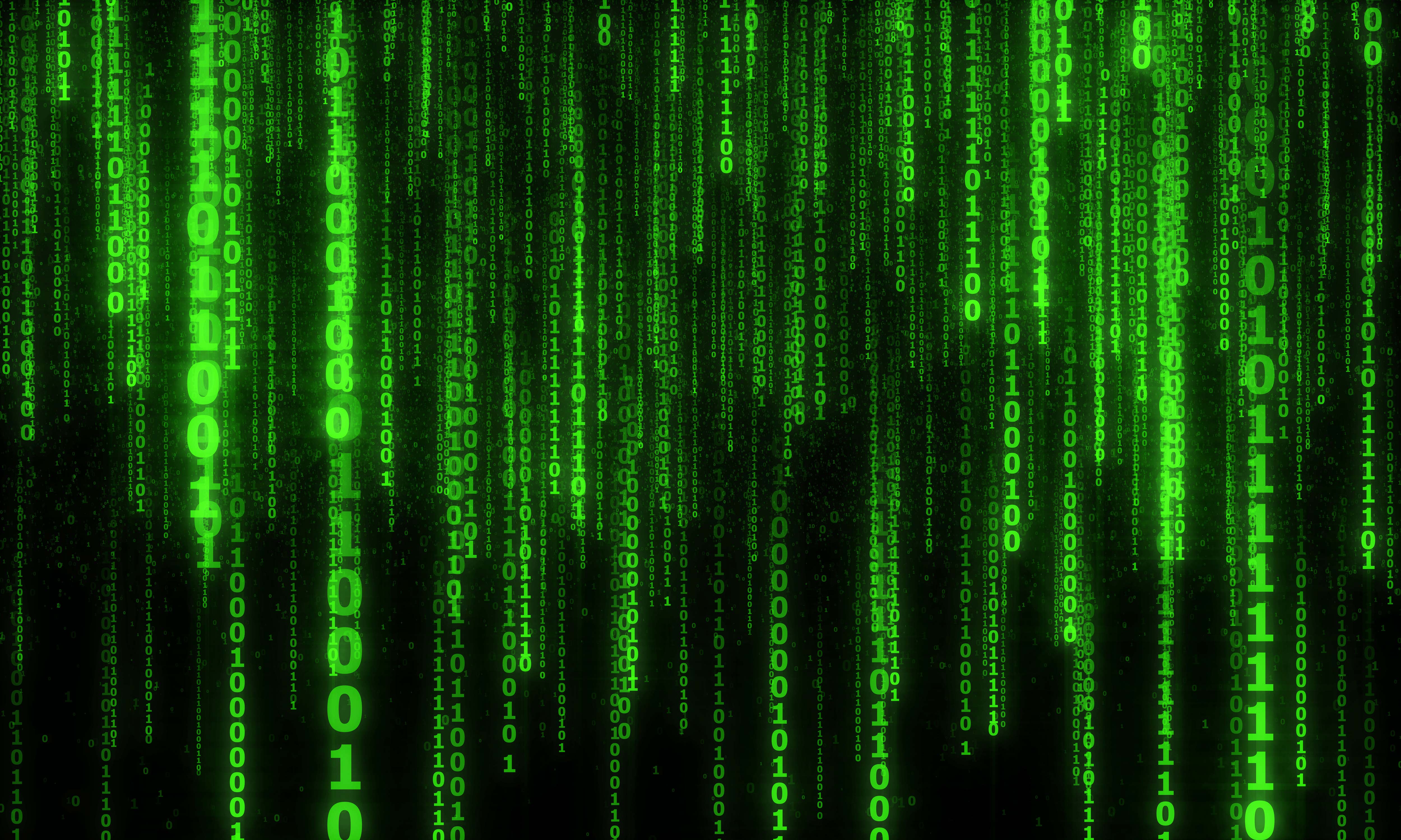 Обои двоичный код, код, цифры, зеленый, свечение картинки на рабочий стол, фото